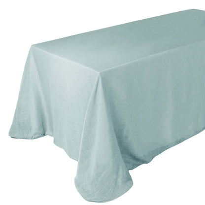 Faux Linen 90"x132" Rectangular Tablecloth Dusty Blue - Slubby Texture Wrinkle - Resistant Seamless Table Cover - Pro Linens