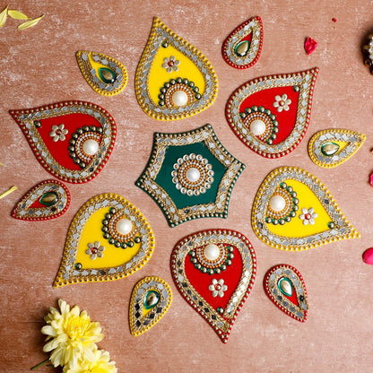 Festive Floral Rangoli Acrylic PRO Indian