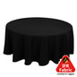 Fire Retardant Premium Polyester 108" Round Tablecloth Black - Stylish High-Performance Table Cover for Large Gatherings Pro Linens