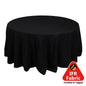 Fire Retardant Premium Polyester 120" Round Tablecloth Black - High-Performance Seamless Table Cover Pro Linens