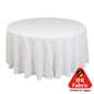 Fire Retardant Premium Polyester 120" Round Tablecloth White - Stylish High-Performance Seamless Table Cover for Large Gatherings Pro Linens