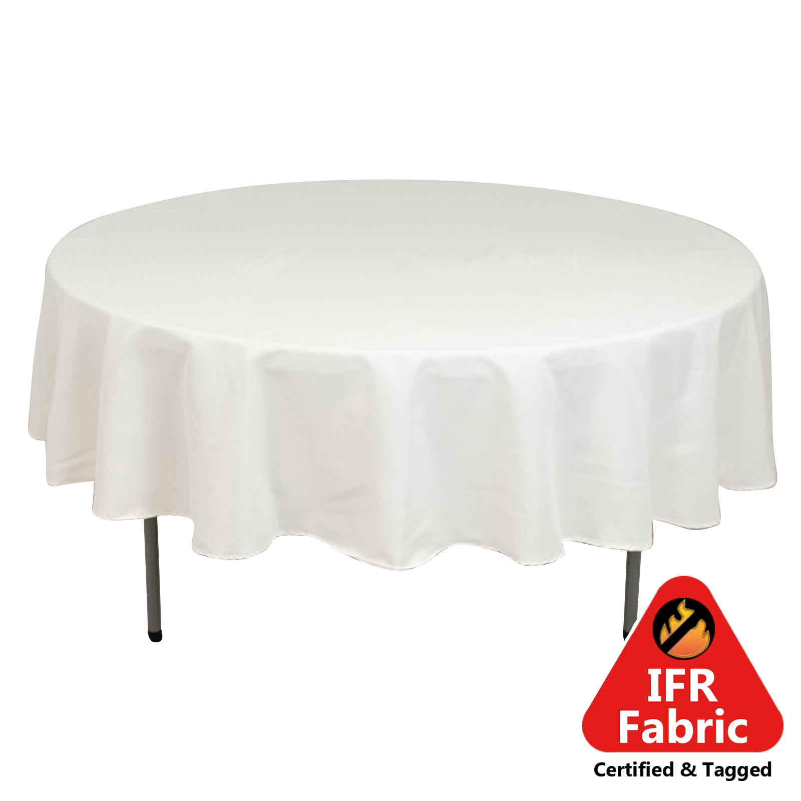 Fire Retardant Premium Polyester 90" Round Tablecloth Ivory - High-Performance Table Cover Pro Linens