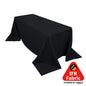 Fire Retardant Premium Polyester 90"x132" Rectangular Tablecloth Black - High - Performance Seamless Table Cover - Pro Linens