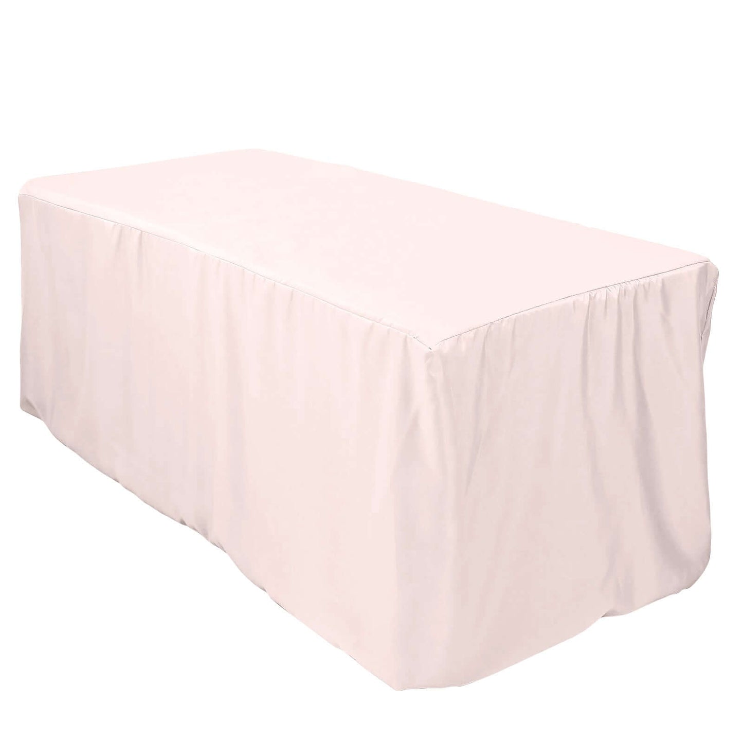 Fitted Polyester 72"x30" Rectangle Tablecloth Blush - Durable Table Cover Pro Linens