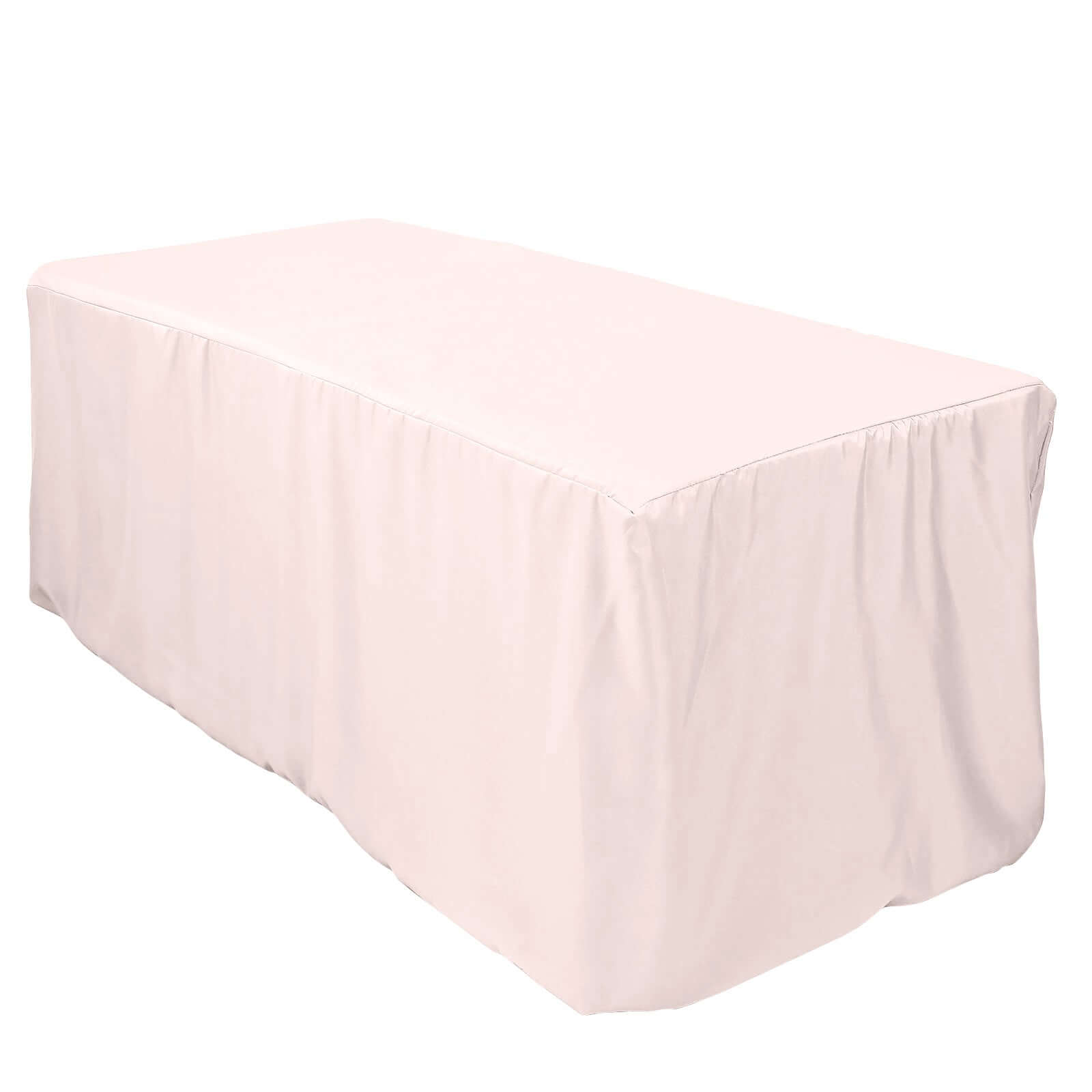 Fitted Polyester 72"x30" Rectangle Tablecloth Blush - Durable Table Cover - Pro Linens