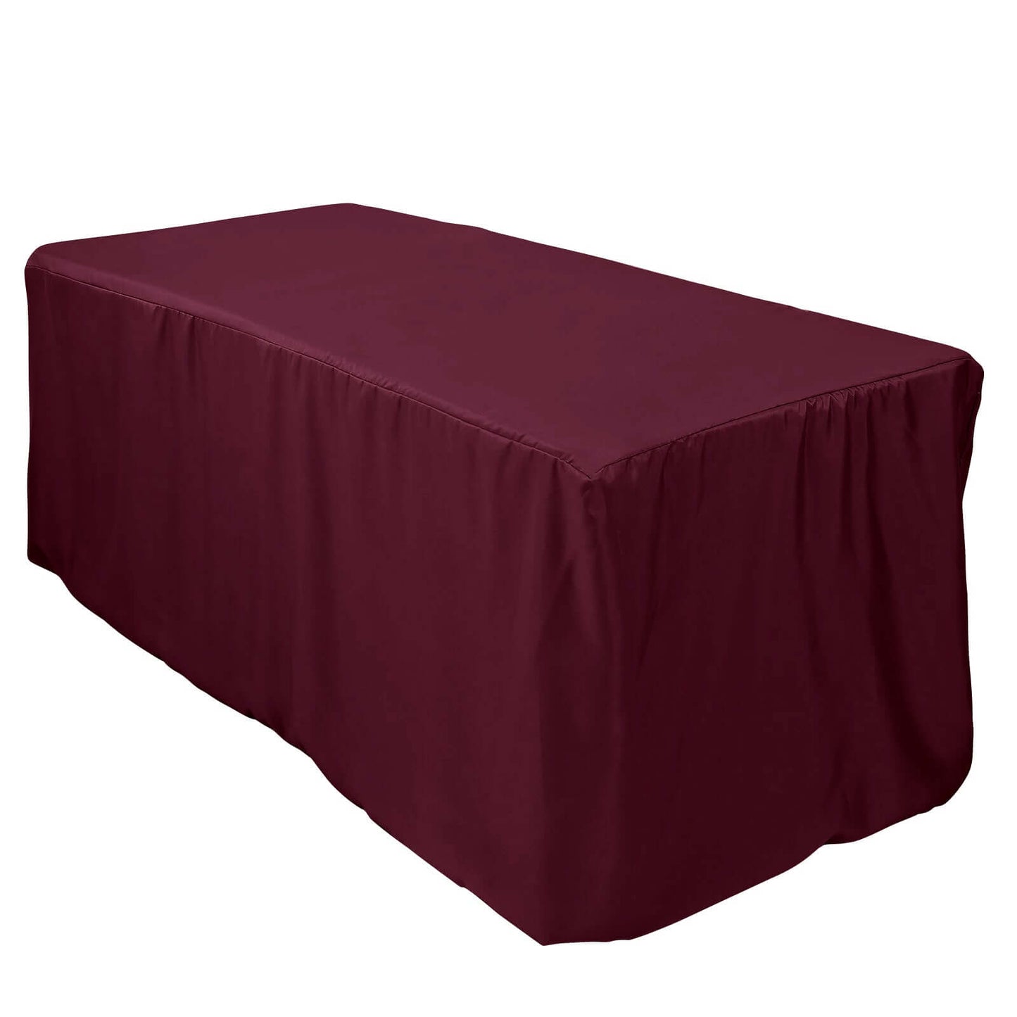 Fitted Polyester 72"x30" Rectangle Tablecloth Burgundy - Durable Table Cover - Pro Linens