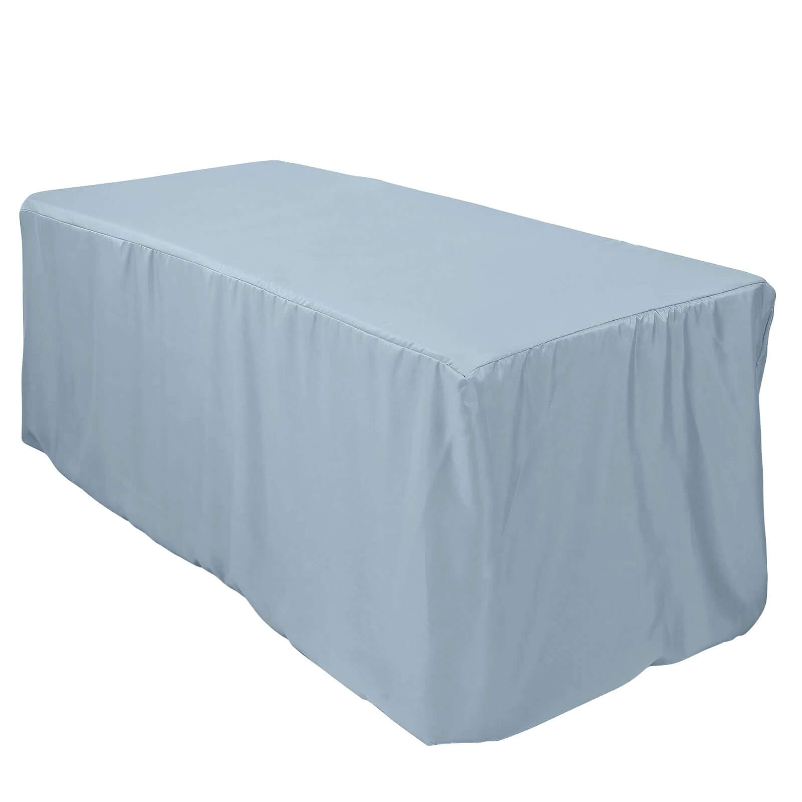 Fitted Polyester 72"x30" Rectangle Tablecloth Dusty Blue - Durable Table Cover - Pro Linens