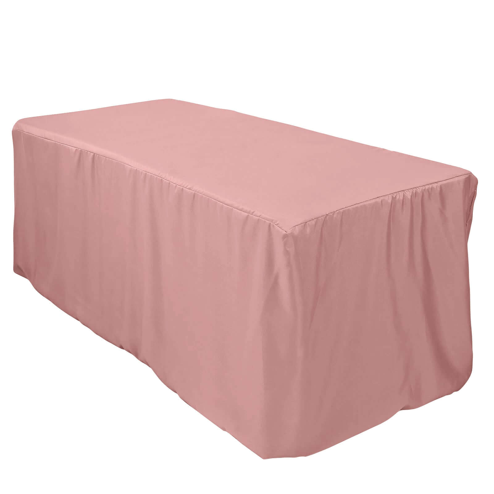 Fitted Polyester 72"x30" Rectangle Tablecloth Dusty Rose - Durable Table Cover - Pro Linens