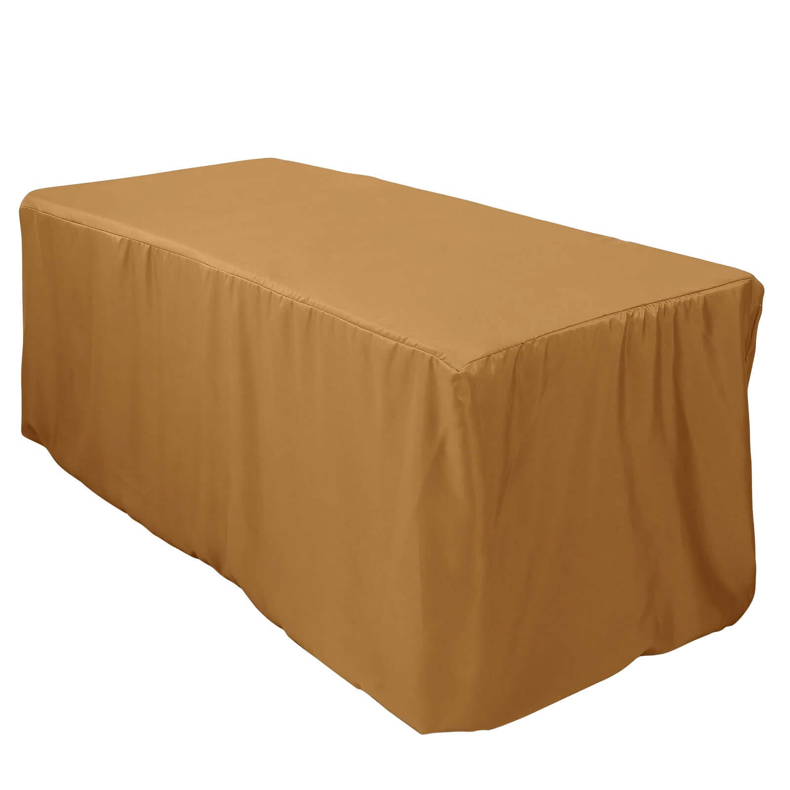 Fitted Polyester 72"x30" Rectangle Tablecloth Gold - Sleek and Durable for Events - Pro Linens