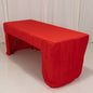 Fitted Polyester 72"x30" Rectangle Tablecloth Red with Open Back Design - Easy to Maintain and Wrinkle - Resistant Table Cover - Pro Linens