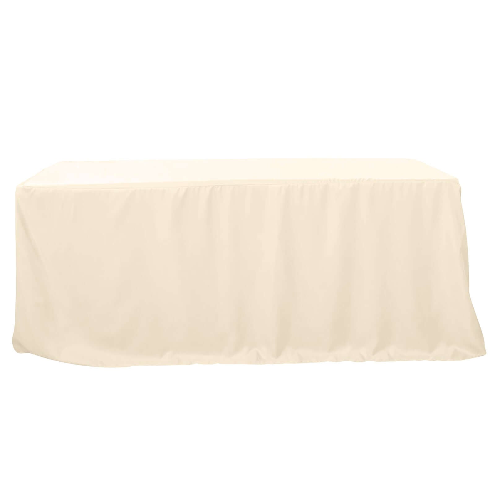 Fitted Polyester 96"x30" Rectangle Tablecloth Beige - Durable and Easy to Maintain Table Cover - Pro Linens