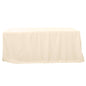 Fitted Polyester 96"x30" Rectangle Tablecloth Beige - Durable and Easy to Maintain Table Cover Pro Linens