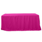 Fitted Polyester 96"x30" Rectangle Tablecloth Fuchsia - Durable and Easy to Maintain Table Cover - Pro Linens