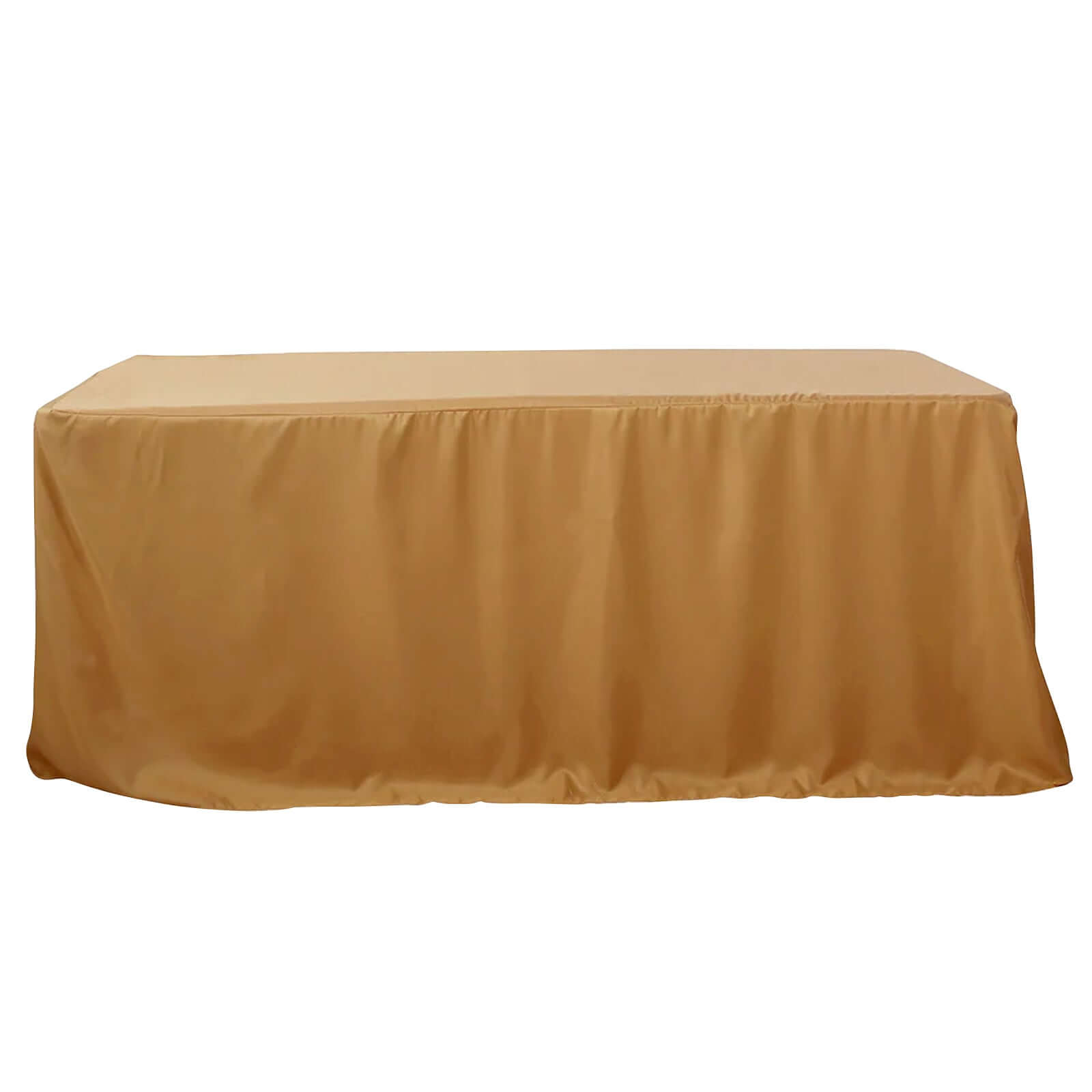 Fitted Polyester 96"x30" Rectangle Tablecloth Gold - Durable and Easy to Maintain Table Cover for Events for Trade Shows, Catering & Events - Pro Linens