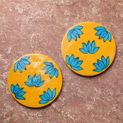 Floral Coaster - Yellow Coasters PRO Indian