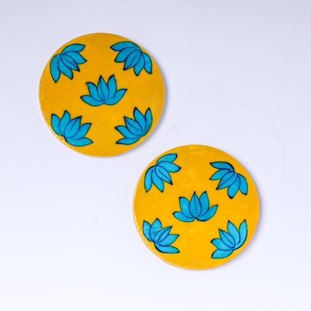 Floral Coaster - Yellow Coasters PRO Indian