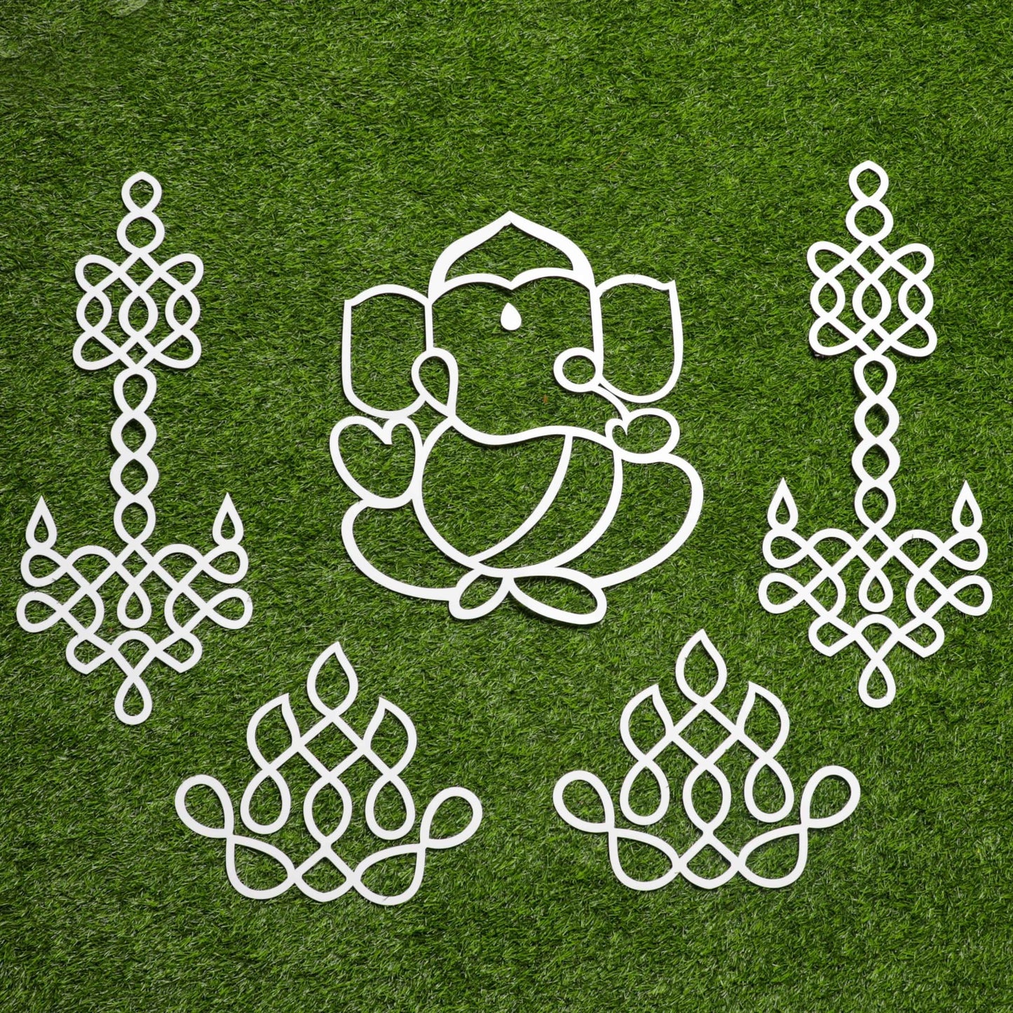 Ganesh and Hanging Deepam Cutout Paper PRO Indian