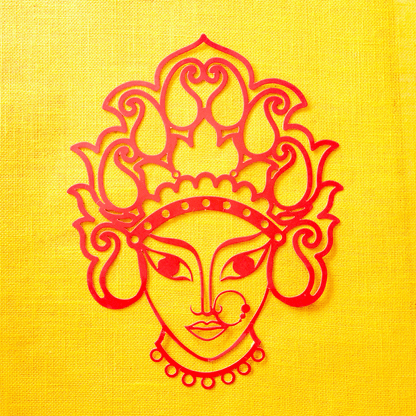 Goddess Durga Face Cutout Paper PRO Indian