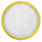 Gold and Clear Round Plastic Plates - Scratched Gold Plate Pro Linens