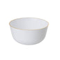 Gold and White Round Plastic Plates - Versa Plate Pro Linens