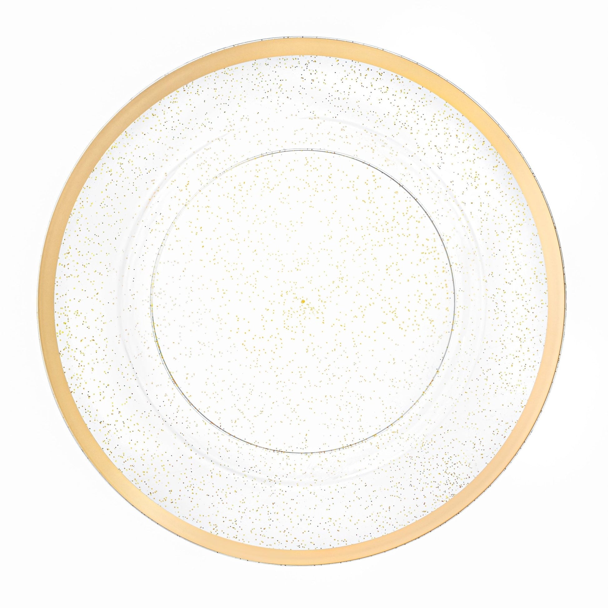 Gold Glitter 13″ Round Plastic Charger Plate - 4 Pack - Pro Linens