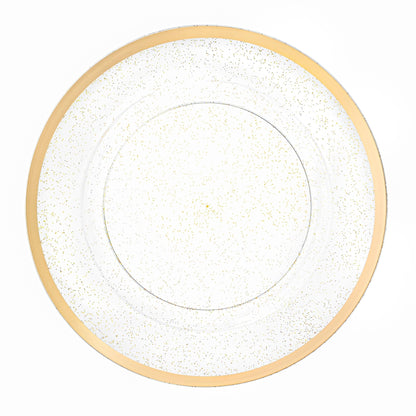 Gold Glitter 13″ Round Plastic Charger Plate - 4 Pack - Pro Linens