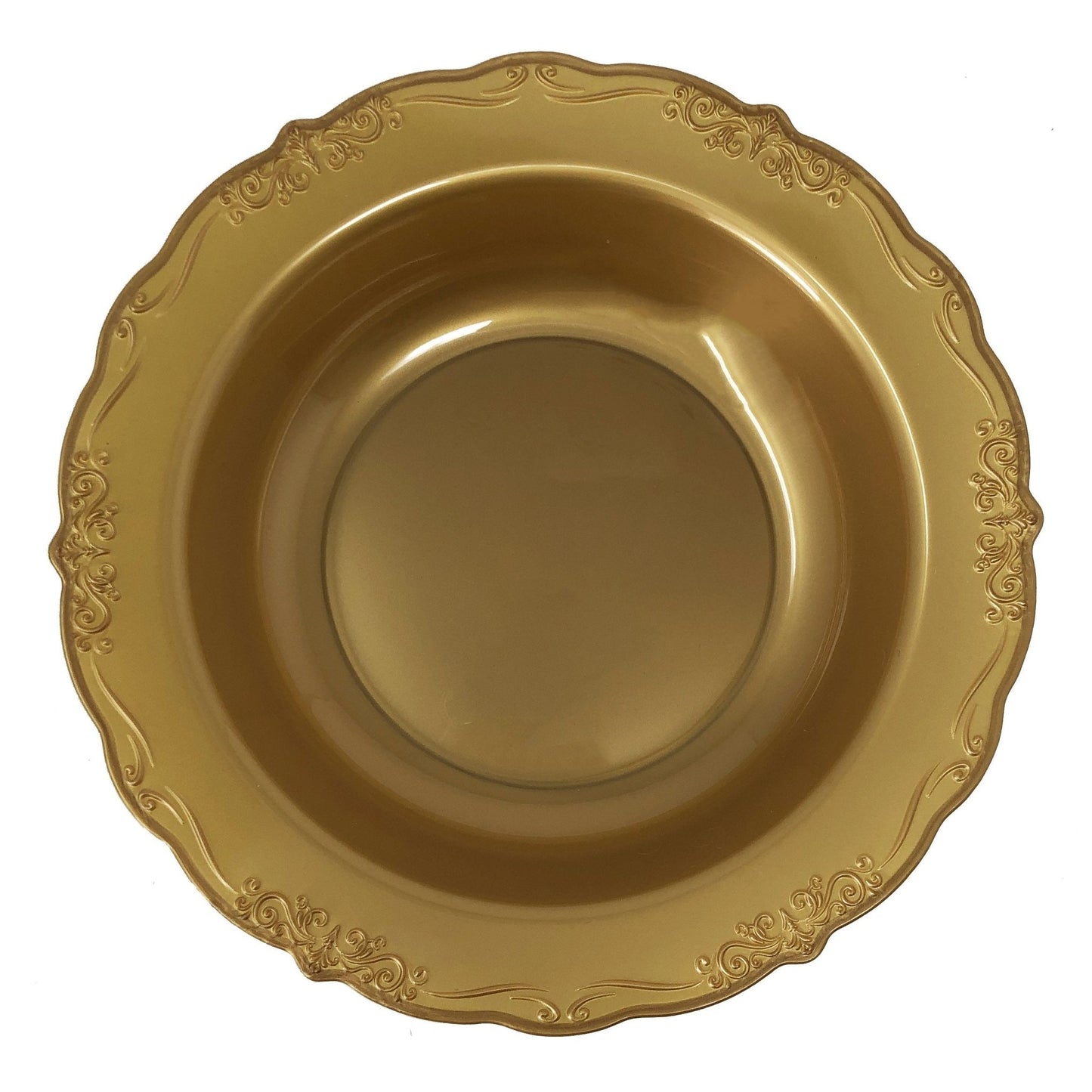 Gold Round Plastic Plates - Vintage Plate Pro Linens