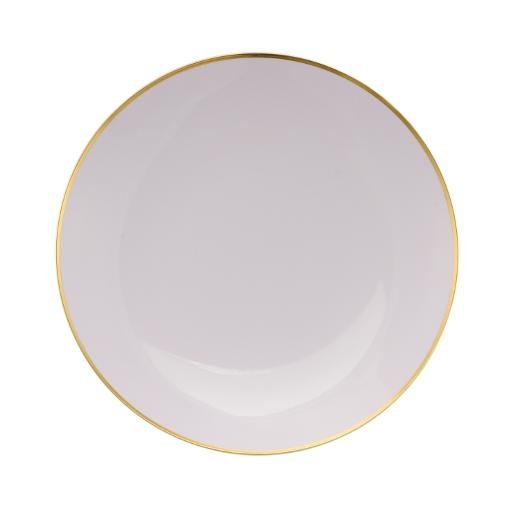 Gray and Blush Round Plastic Plates - Ornamental Plate Pro Linens