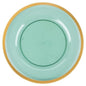 Green and Gold Rim Chargers 13″ Round Plastic Charger Plate - 4 Pack - Pro Linens