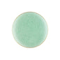 Green and Gold Round Hammered Plastic Plates - Organic Hammered Plate Pro Linens