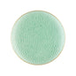 Green and Gold Round Hammered Plastic Plates - Organic Hammered Plate Pro Linens