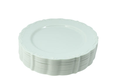 Green Round Plastic Plates - Vintage Plate Pro Linens