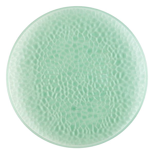 Green Translucent Hammered 13″ Round Plastic Charger Plate - 4 Pack - Pro Linens