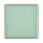 Green Transparent and Gold Rim Square Plastic Plates - Square Edge Plate Pro Linens