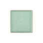 Green Transparent and Gold Rim Square Plastic Plates - Square Edge Plate Pro Linens