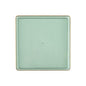 Green Transparent and Gold Rim Square Plastic Plates - Square Edge Plate Pro Linens