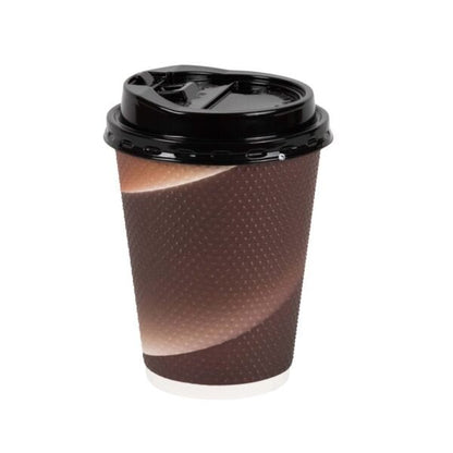 Insulated Textured Paper Coffee Cups with Lids - Pro Linens