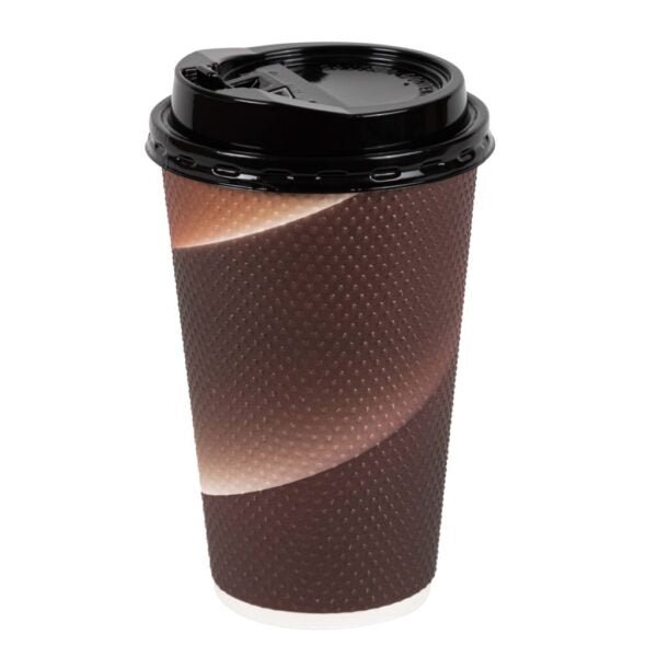 Insulated Textured Paper Coffee Cups with Lids - Pro Linens