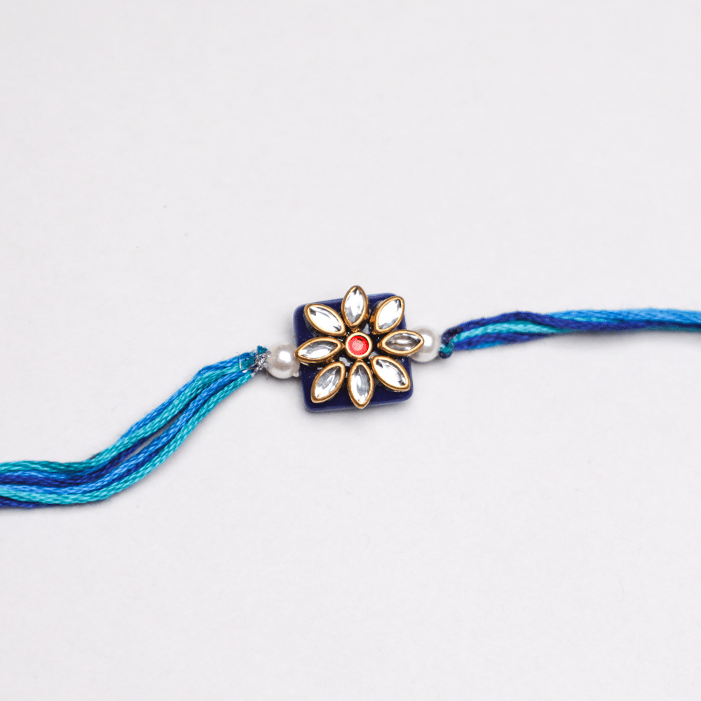 Kundan Rakhi - Blue rakhi PRO Indian