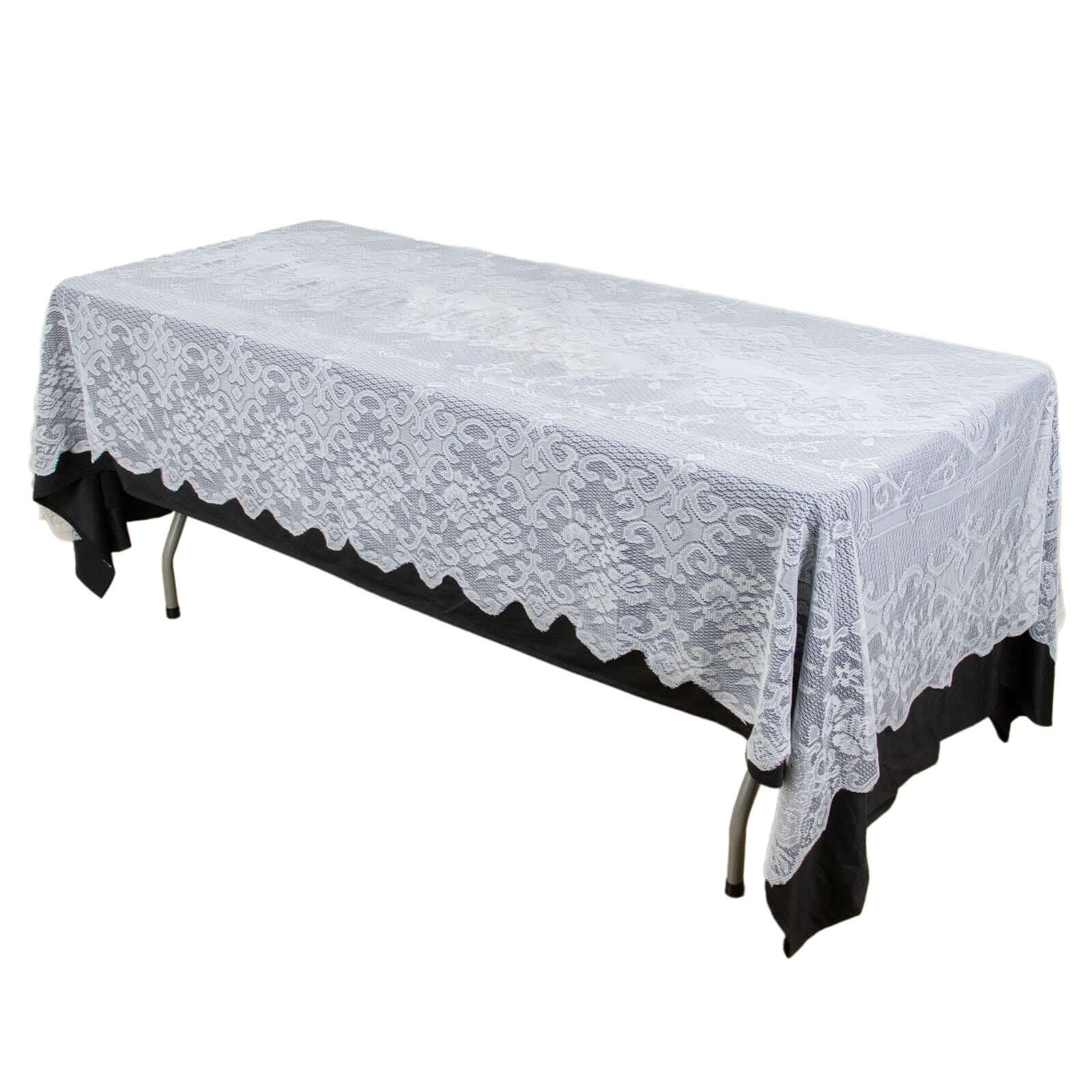 Lace 60"x108" Rectangular Oblong Tablecloth White - Premium Finish for Versatile Table Settings - Pro Linens