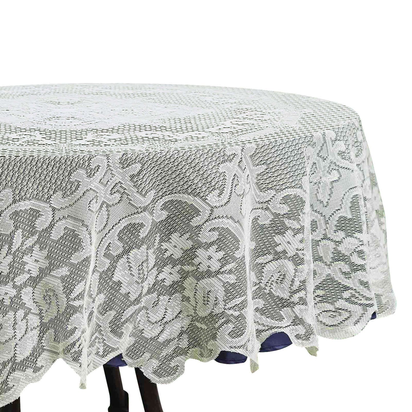 Lace 70" Round Tablecloth Ivory - Premium Design for Intimate Table Settings Pro Linens