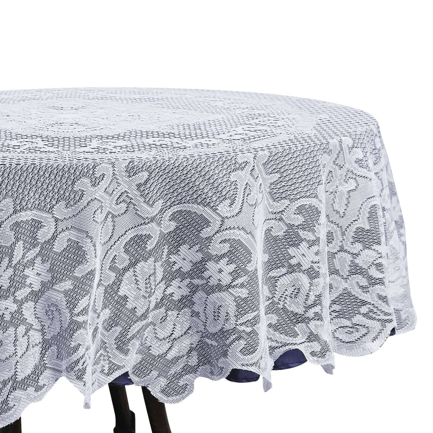 Lace 70" Round Tablecloth White - Premium Design for Intimate Table Settings Pro Linens