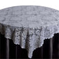 Lace 90"x90" Table Overlay Square Tablecloth White - Classic Design for Timeless Celebrations Pro Linens