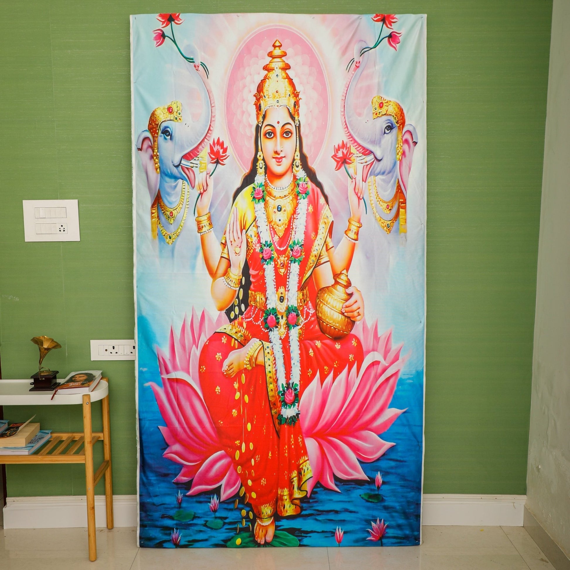 Lakshmi Mata Backdrop Cloth Fabric PRO Indian