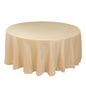 Lamour Satin 108" Round Tablecloth Beige - Durable & Silk-Like Table Cover Pro Linens