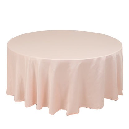 Lamour Satin 108" Round Tablecloth Blush - Durable & Silk-Like Table Cover Pro Linens