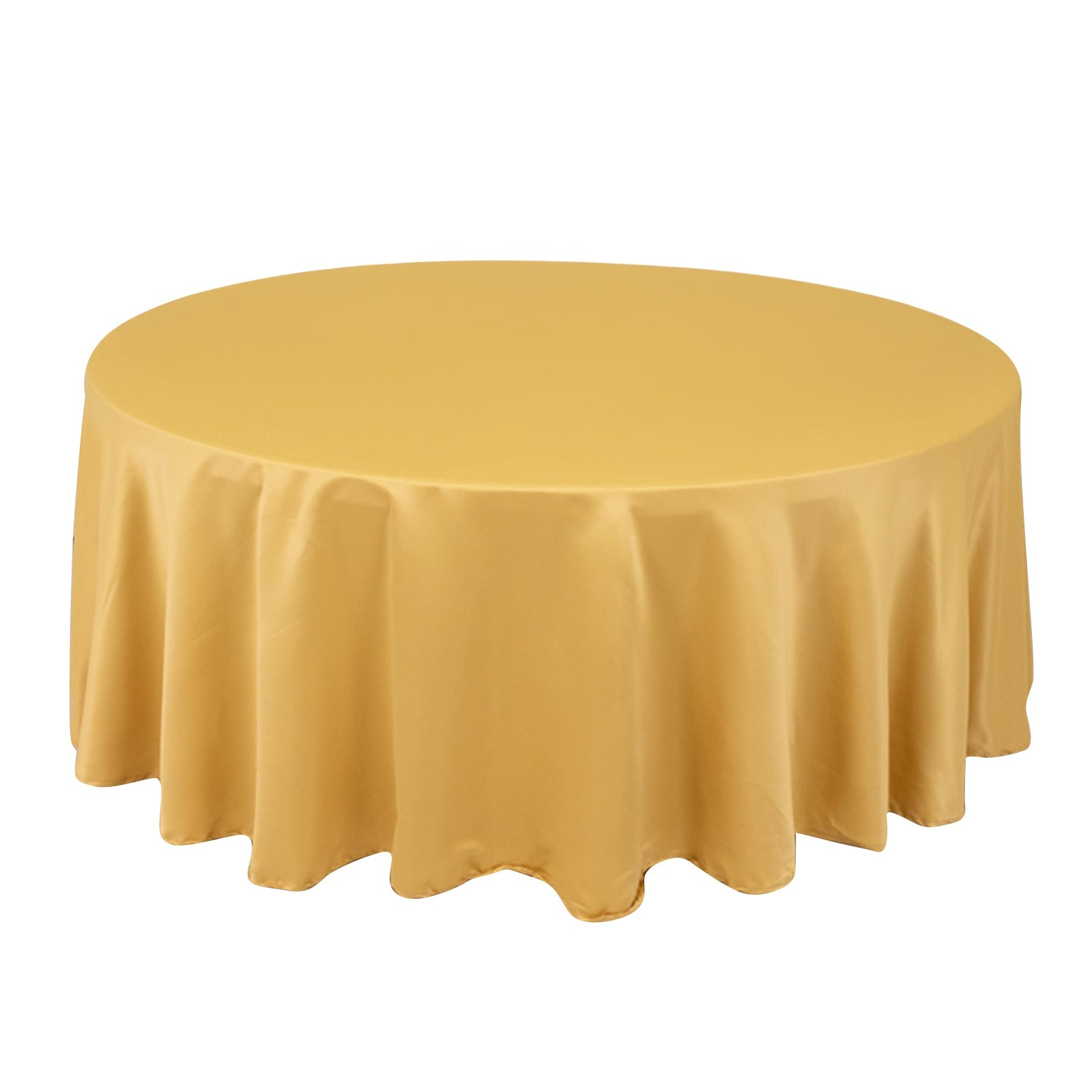 Lamour Satin 108" Round Tablecloth Champagne - Durable & Silk-Like Table Cover Pro Linens