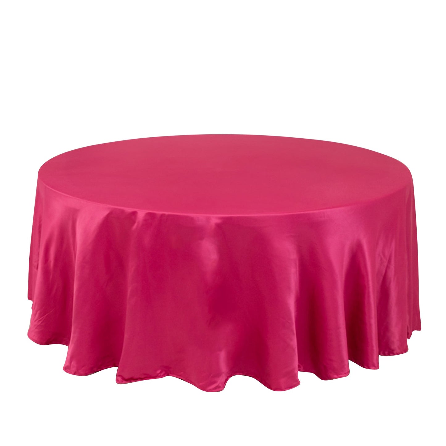 Lamour Satin 108" Round Tablecloth Fuchsia - Durable & Silk-Like Table Cover Pro Linens