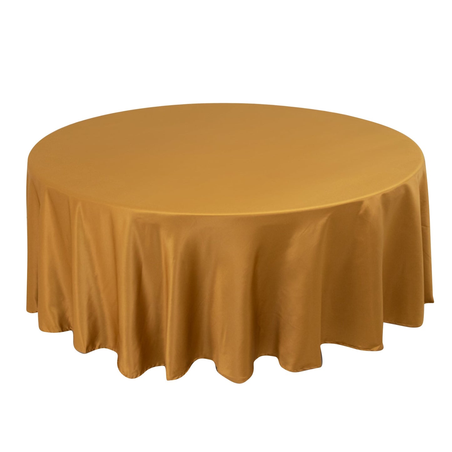 Lamour Satin 108" Round Tablecloth Gold - Durable & Silk-Like Table Cover for Classy Weddings & Events Pro Linens