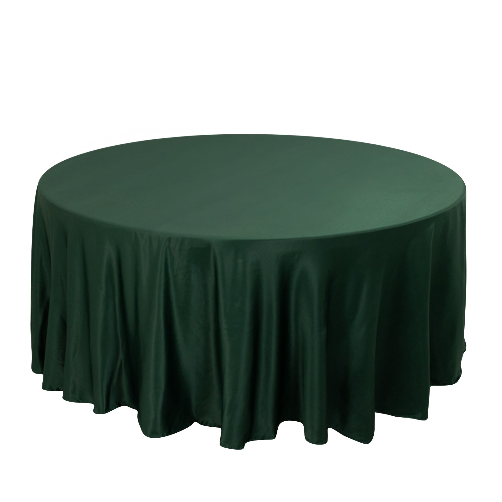 Lamour Satin 108" Round Tablecloth Hunter Emerald - Durable & Silk-Like Table Cover Pro Linens